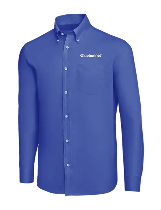 Brooks Brothers Dark Royal Wrinkle-Free Stretch Nailhead Shirt w/Bluebonnet Logo