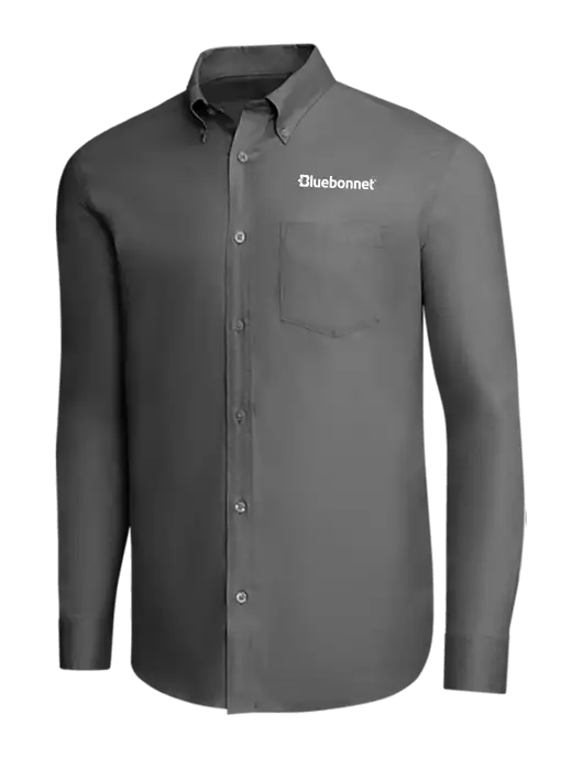 Brooks Brothers Dark Grey Wrinkle-Free Stretch Pinpoint Shirt w/Bluebonnet Logo