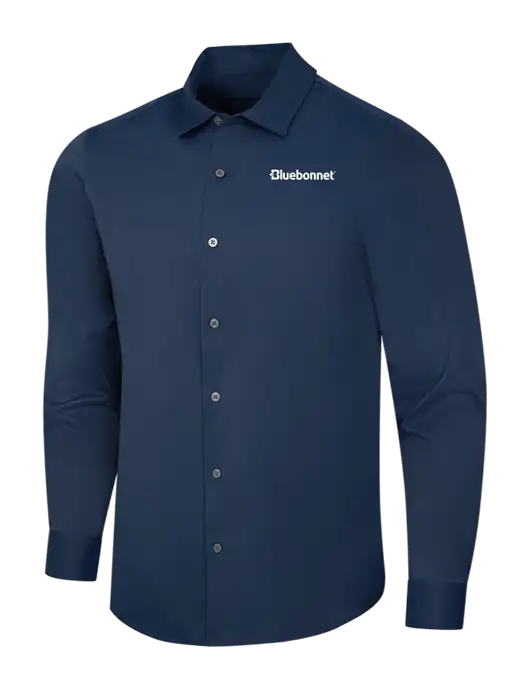 Navy City Stretch Shirt w/Bluebonnet Logo