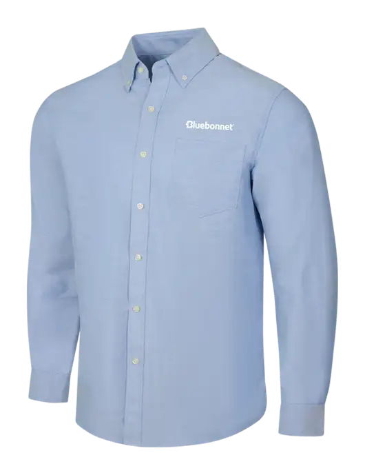 Light Blue SuperPro Oxford Shirt w/Bluebonnet Logo