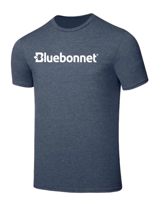Seriously Soft Heathered Navy T-Shirt w/Bluebonnet Logo