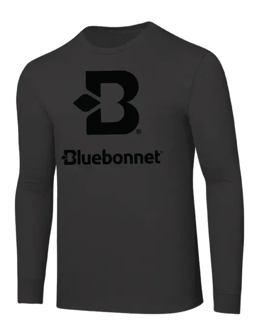 Core Blend Charcoal Grey Long Sleeve Tee w/Bluebonnet Logo