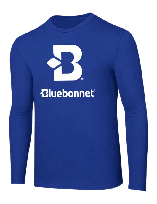 Ring Spun True Royal 4.5 oz Long Sleeve T-Shirt w/Bluebonnet Logo