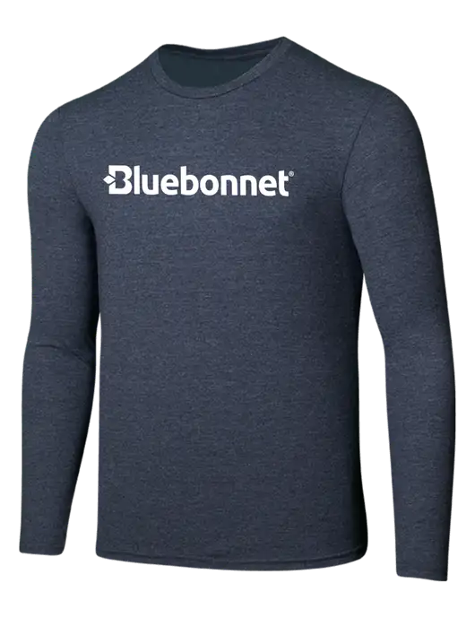 Seriously Soft Heathered Navy Long Sleeve T-Shirt w/Bluebonnet Logo
