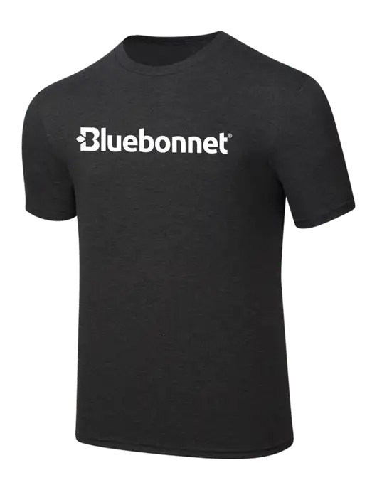 Simply Soft Black Frost 4.5oz  Poly/Combed Ring Spun Cotton T-Shirt w/Bluebonnet Logo