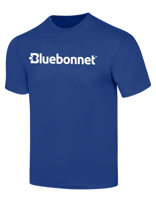 Simply Soft Dark Royal 4.5oz  Poly/Combed Ring Spun Cotton T-Shirt w/Bluebonnet Logo