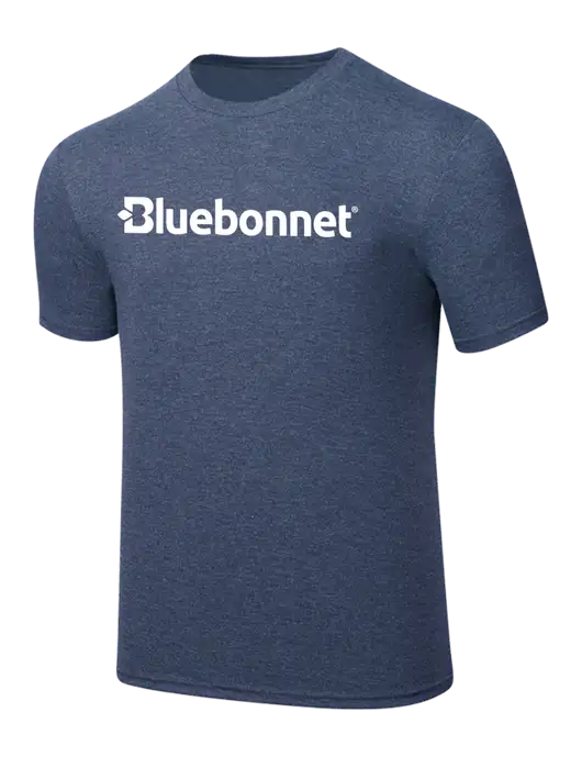 Simply Soft Navy Frost 4.5oz  Poly/Combed Ring Spun Cotton T-Shirt w/Bluebonnet Logo