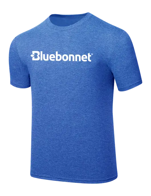 Simply Soft Royal Frost 4.5oz  Poly/Combed Ring Spun Cotton T-Shirt w/Bluebonnet Logo