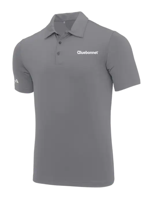 Adidas Medium Grey Ultimate Solid Polo w/Bluebonnet Logo