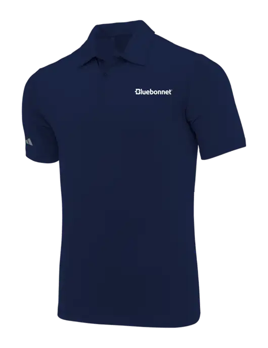 Adidas Navy Blue Ultimate Solid Polo w/Bluebonnet Logo