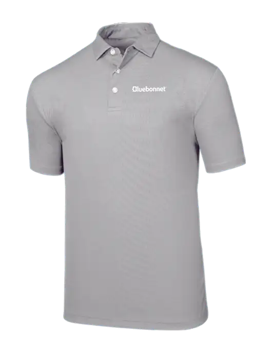Callaway Birdseye Light Grey Polo w/Bluebonnet Logo