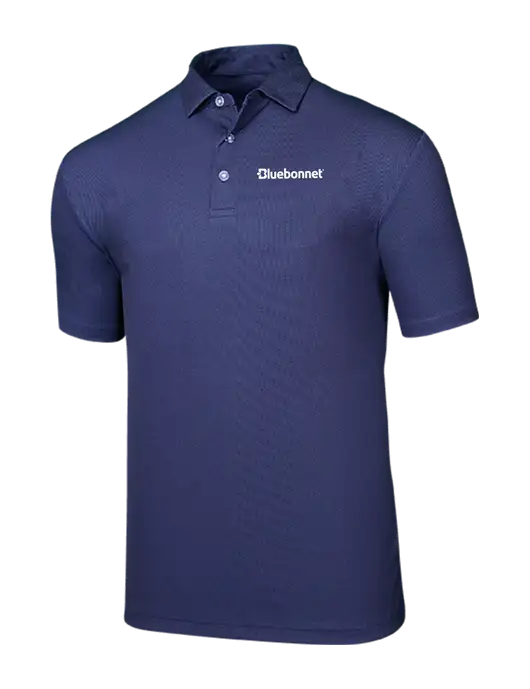 Callaway Birdseye Navy Polo w/Bluebonnet Logo