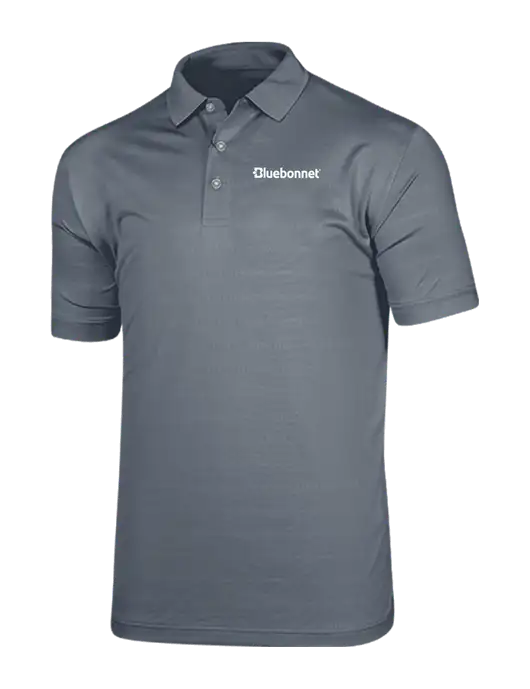 Callaway Vibrant Light Grey Ventilated Polo w/Bluebonnet Logo