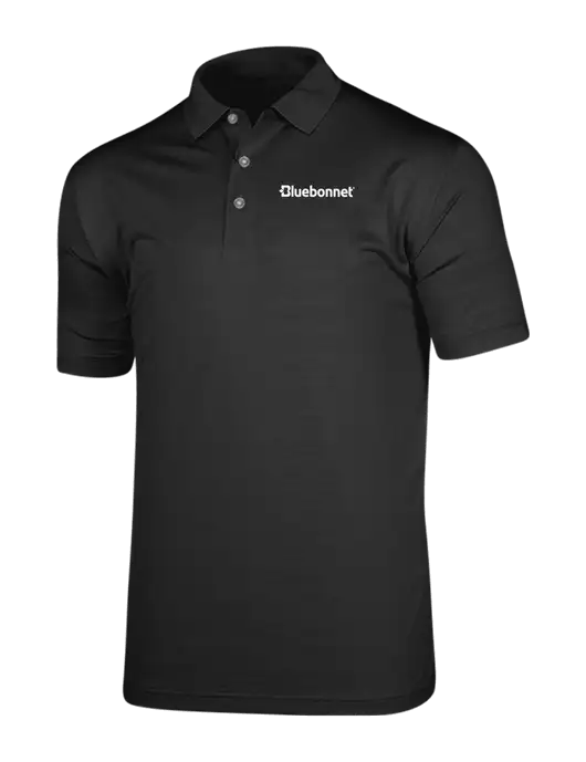 Callaway Vibrant Black Ventilated Polo w/Bluebonnet Logo