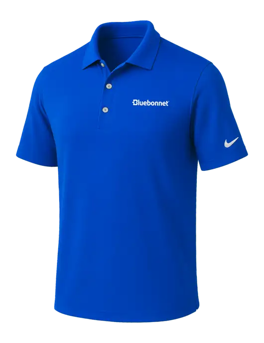 NIKE Royal Dri-Fit Micro Pique Polo w/Bluebonnet Logo