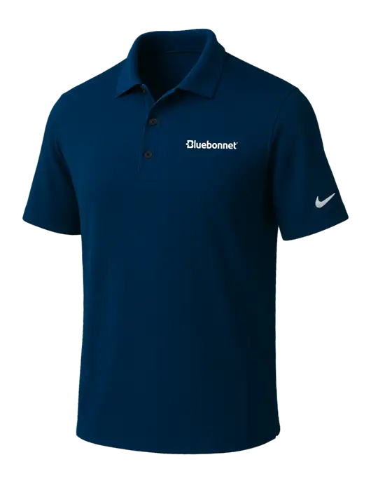 NIKE Navy Dri-Fit Micro Pique Polo w/Bluebonnet Logo