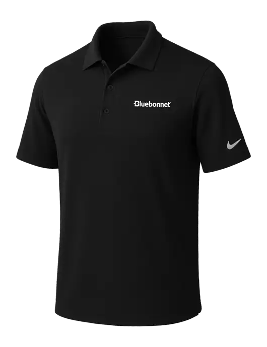NIKE Black Dri-Fit Micro Pique Polo w/Bluebonnet Logo
