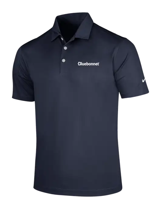 NIKE Dark Navy Dri-Fit Vertical Mesh Polo w/Bluebonnet Logo