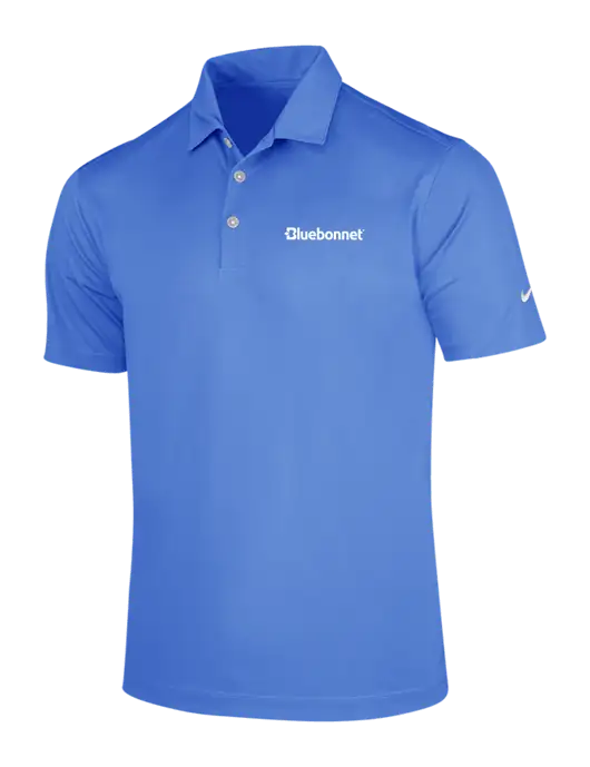 NIKE Light Royal Blue Dri-Fit Vertical Mesh Polo w/Bluebonnet Logo