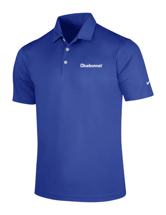 NIKE Dark Royal Dri-Fit Vertical Mesh Polo w/Bluebonnet Logo