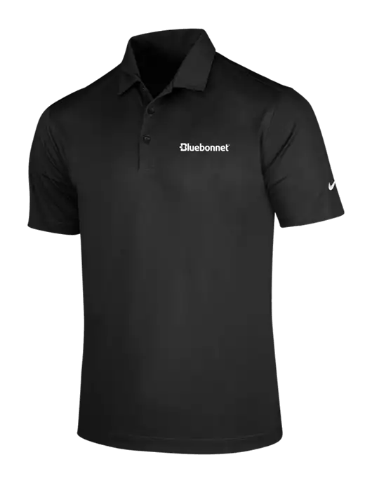 NIKE Black Dri-Fit Vertical Mesh Polo w/Bluebonnet Logo