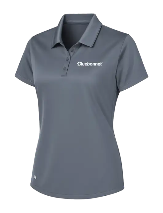 Adidas Medium Grey Womens Basic Sport Polo w/Bluebonnet Logo