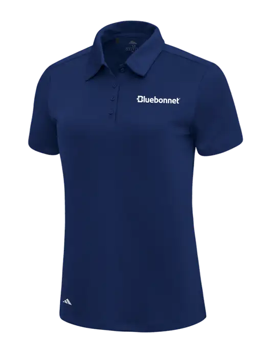Adidas Navy Blue Womens Ultimate Solid Polo w/Bluebonnet Logo