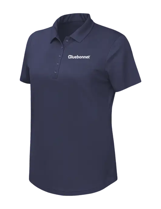 Callaway Womens Birdseye Navy Polo w/Bluebonnet Logo