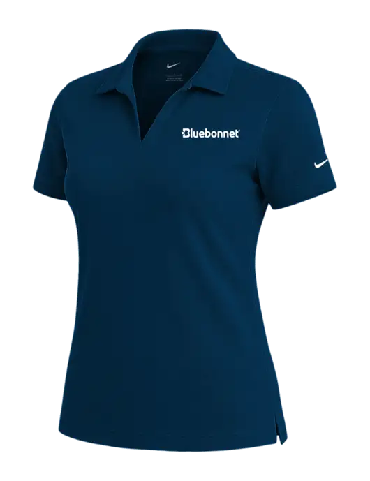NIKE Navy Womens Dri-Fit Micro Pique Polo w/Bluebonnet Logo