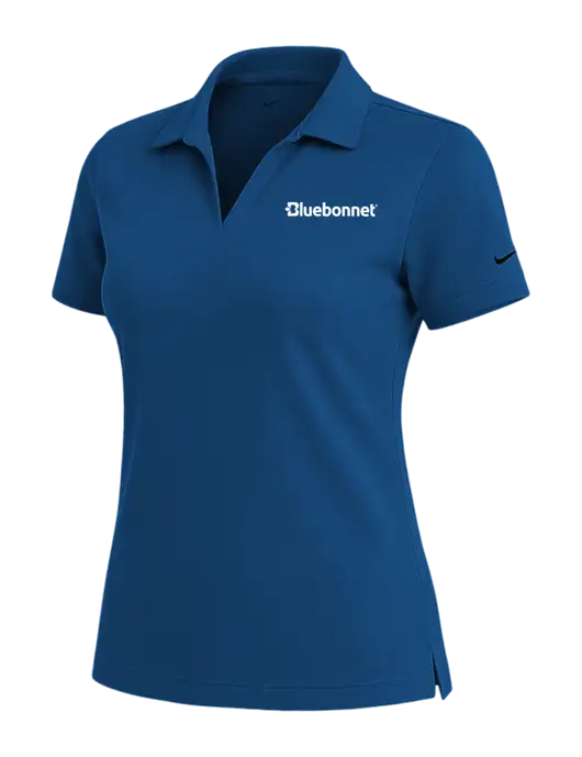 NIKE Dark Royal Womens Dri-Fit Micro Pique Polo w/Bluebonnet Logo