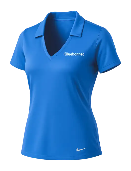 NIKE Carolina Blue Womens Dri-Fit Vertical Mesh Polo w/Bluebonnet Logo