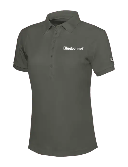 OGIO Womens Medium Grey Jewel Polo w/Bluebonnet Logo