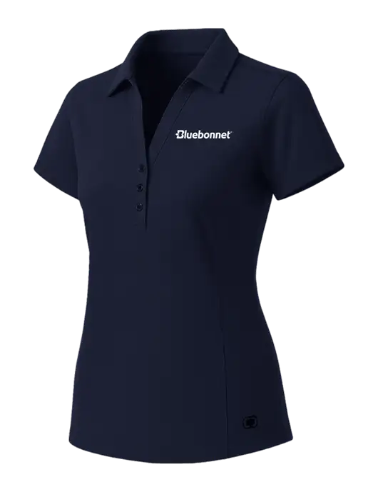 OGIO Womens Navy ONYX Polo w/Bluebonnet Logo