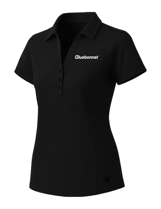 OGIO Womens Blacktop ONYX Polo w/Bluebonnet Logo
