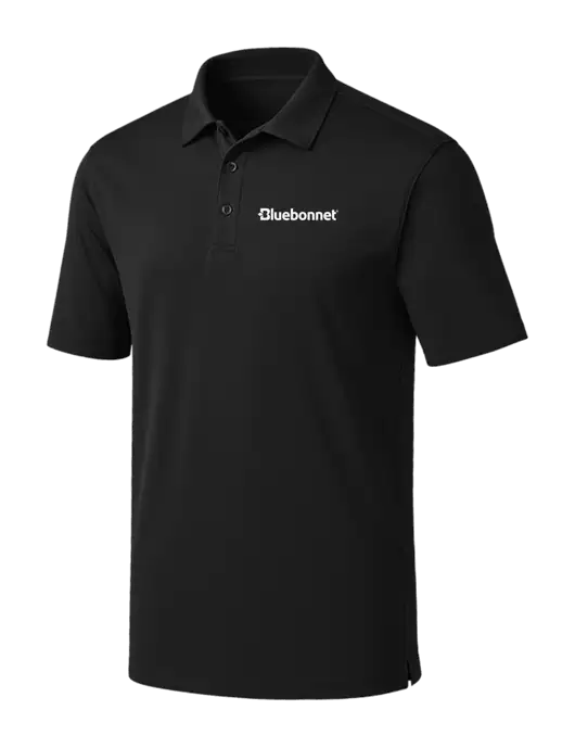Black Silk Touch Performance Polo w/Bluebonnet Logo