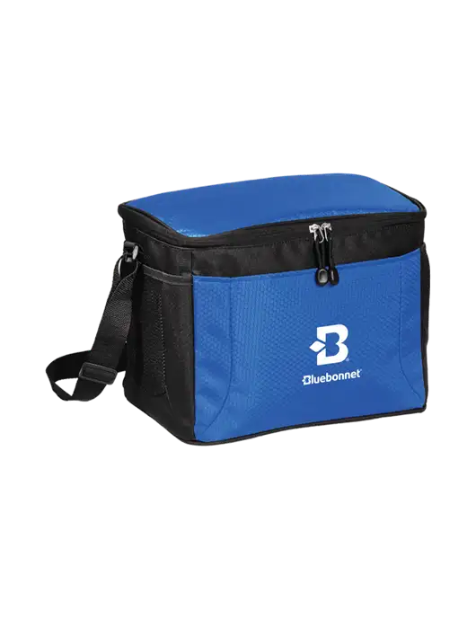 12 Can Twilight Blue/Black Cube Cooler  w/Bluebonnet Logo