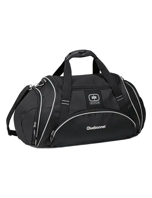 OGIO Black Crunch Duffel
 w/Bluebonnet Logo