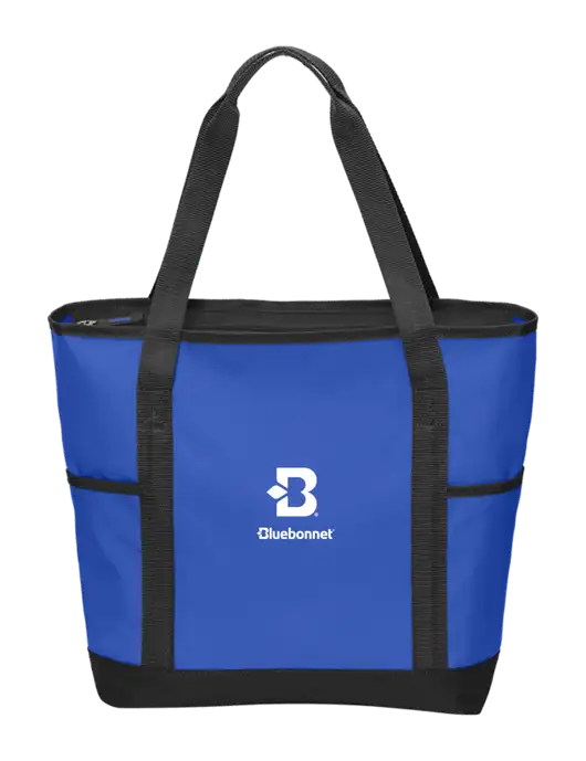 On the Go Royal/Black Tote w/Bluebonnet Logo