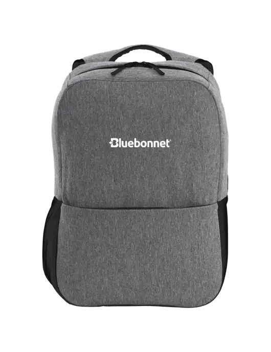 Access Square Laptop Graphite Heather/Black Backpack w/Bluebonnet Logo