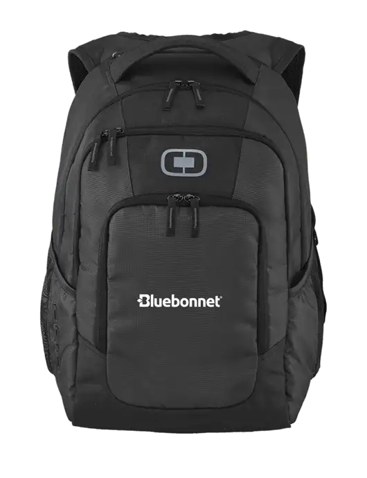 OGIO Diesel Grey Logan Laptop Backpack
 w/Bluebonnet Logo