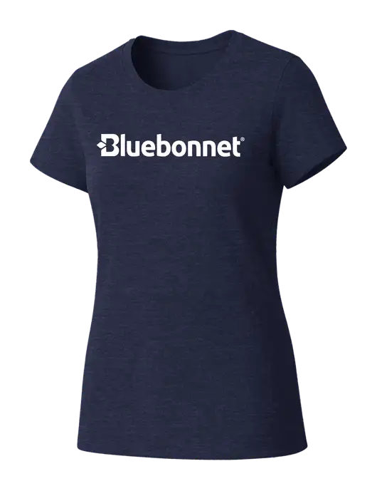 Womens Seriously Soft Heathered Navy T-Shirt w/Bluebonnet Logo